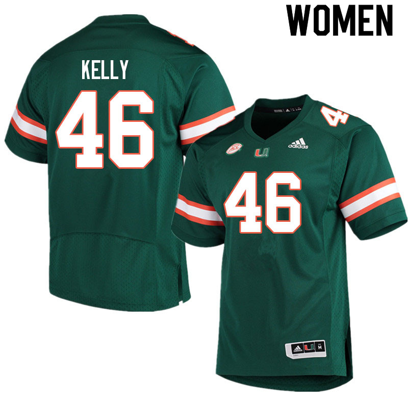 Women #46 Nick Kelly Miami Hurricanes College Football Jerseys Sale-Green